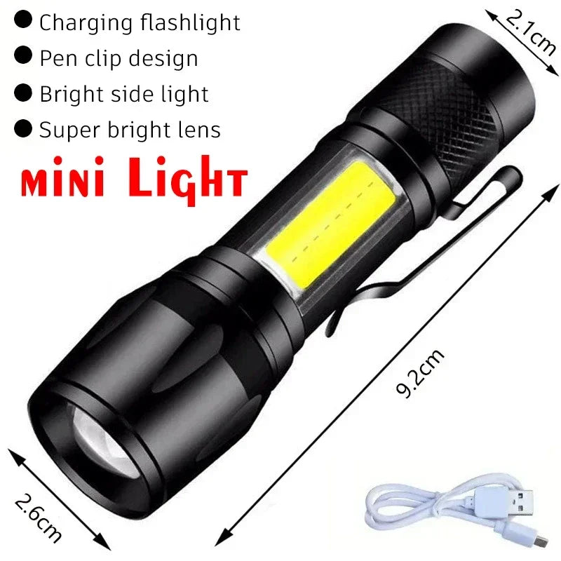 Superljus Ficklampa – 100 000LM Uppladdningsbar LED-lampa för Fiske & Camping