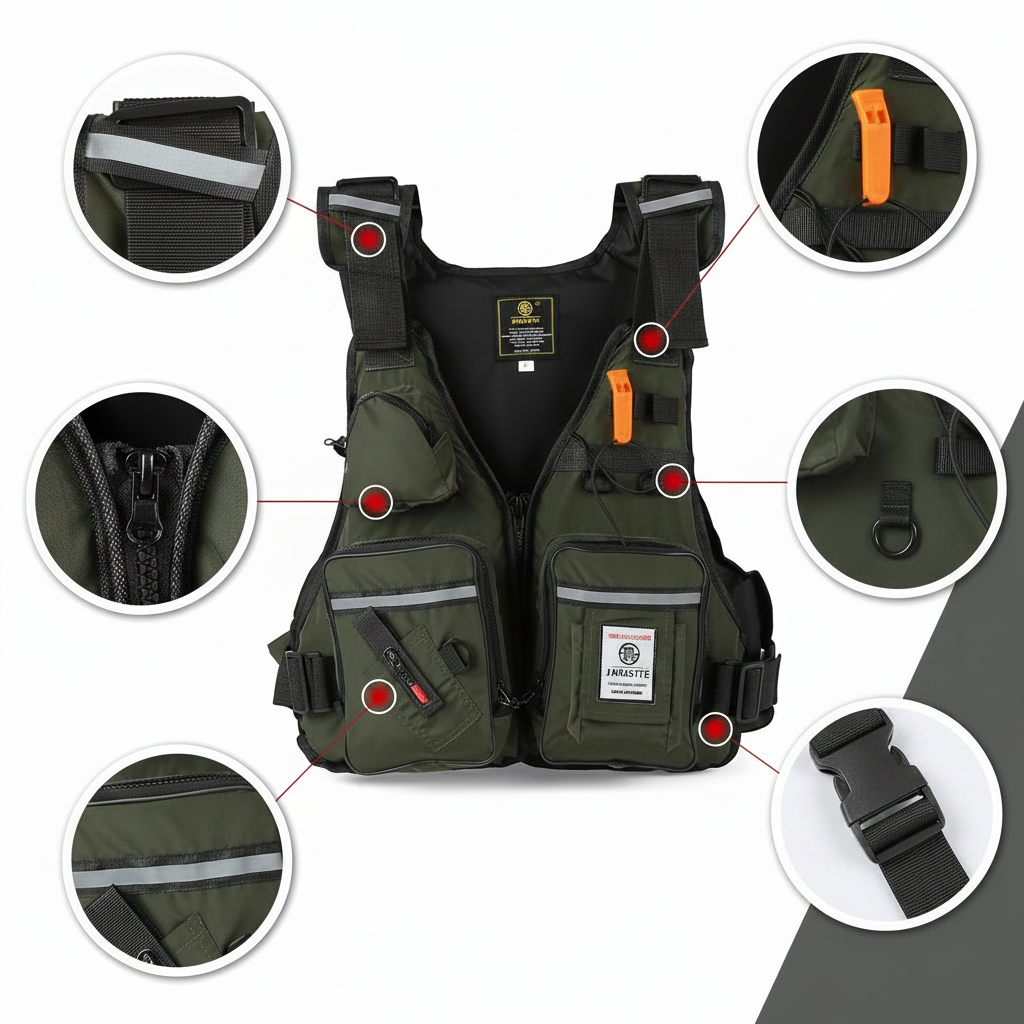 Fiskeväst – utan Smooth Zipper och Emergency Whistle