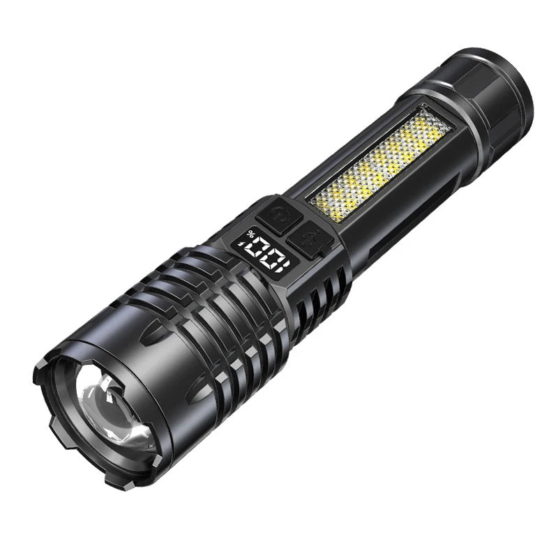 Superljus Ficklampa – 100 000LM Uppladdningsbar LED-lampa för Fiske & Camping