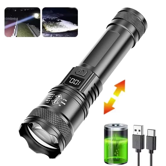 Superljus Ficklampa – Uppladdningsbar LED-lampa för Fiske & Camping