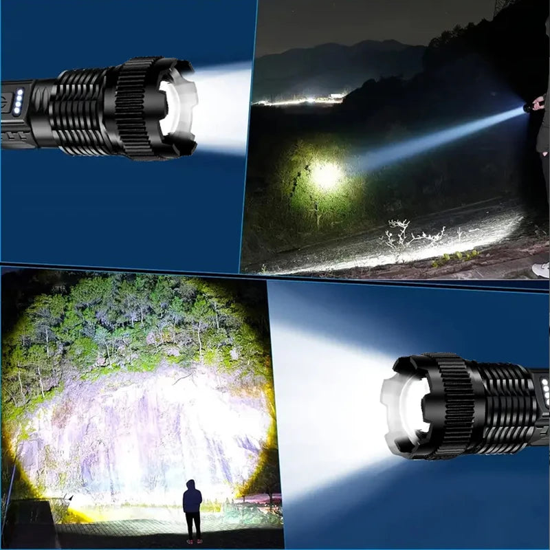 Taktisk LED-ficklampa – Uppladdningsbar med 6 Ljuslägen