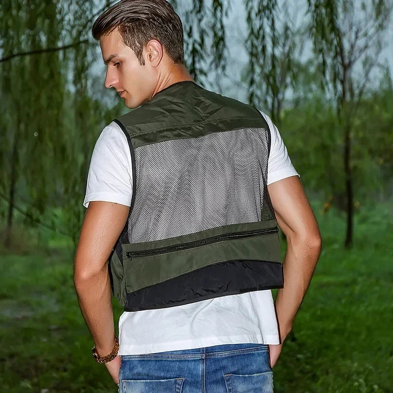 Andningsbar fiskeväst med reflexer – Mesh & Avtagbara fickor