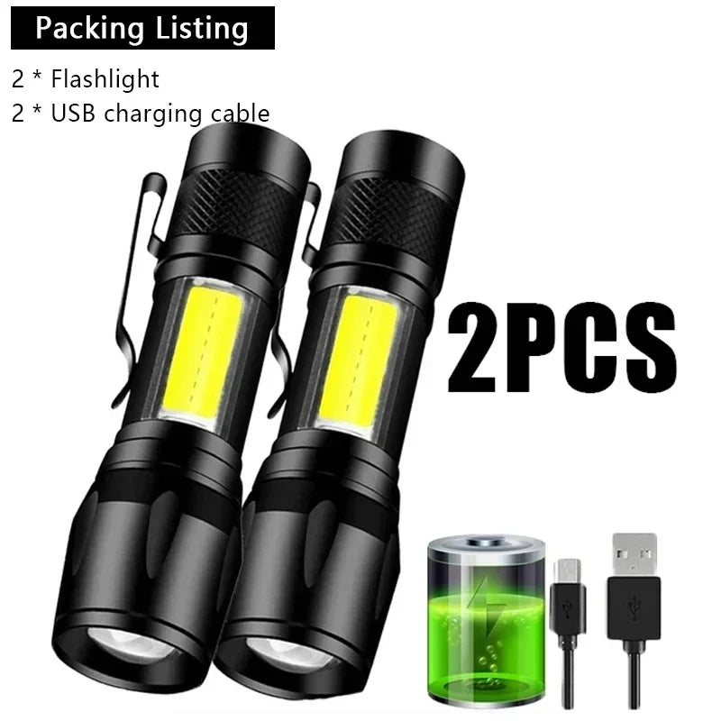Superljus Ficklampa – 100 000LM Uppladdningsbar LED-lampa för Fiske & Camping