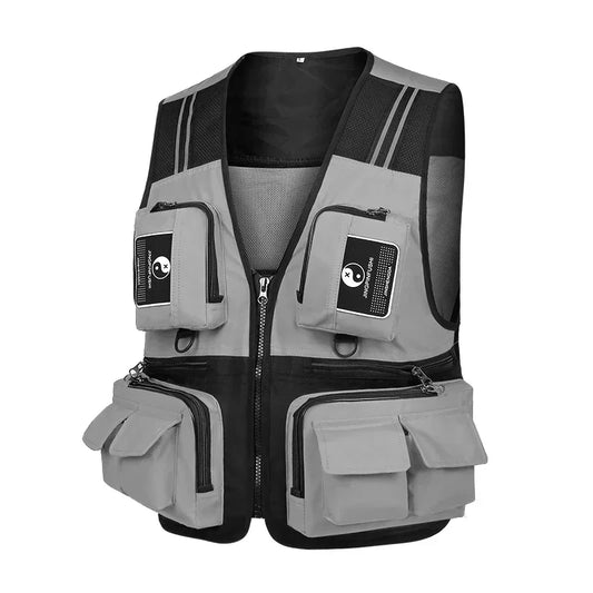 Andningsbar fiskeväst med reflexer – Mesh & Avtagbara fickor